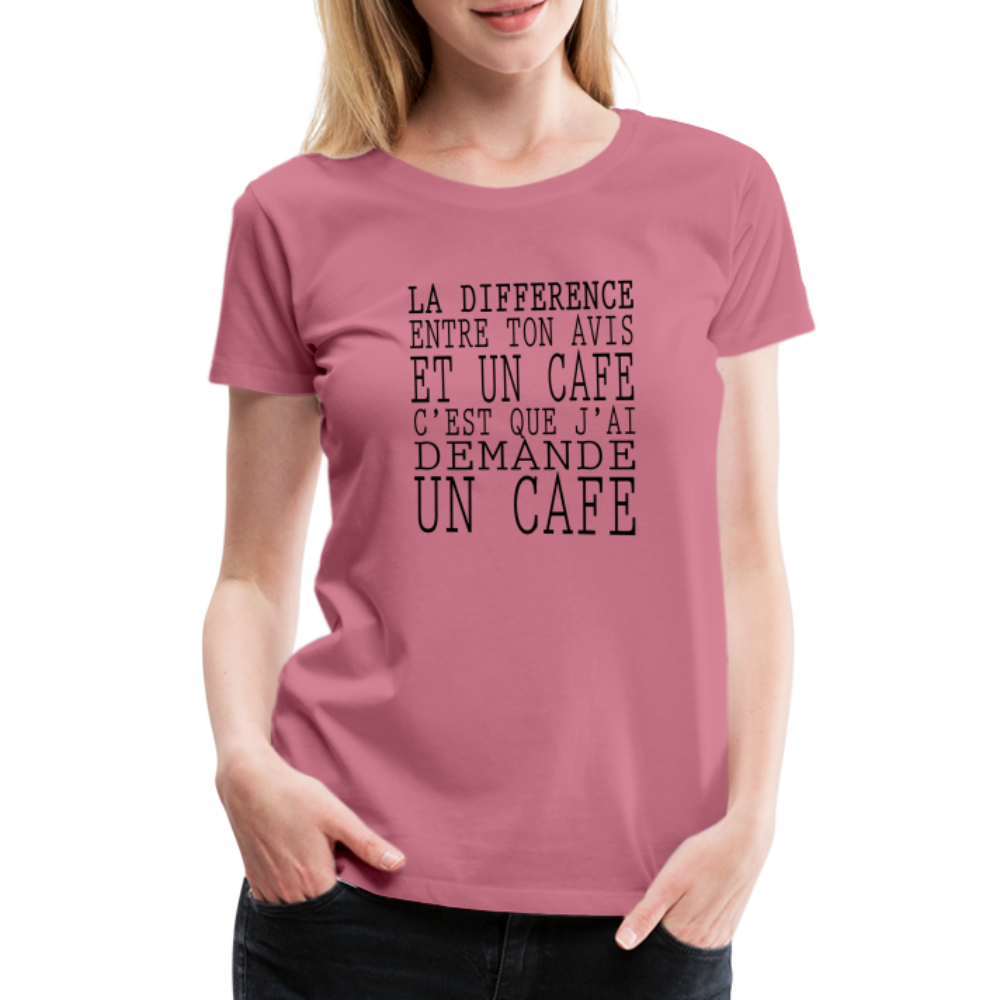 T-shirt Premium Femme Un Café ! - Ochju Ochju mauve / S SPOD T-shirt Premium Femme T-shirt Premium Femme Un Café !