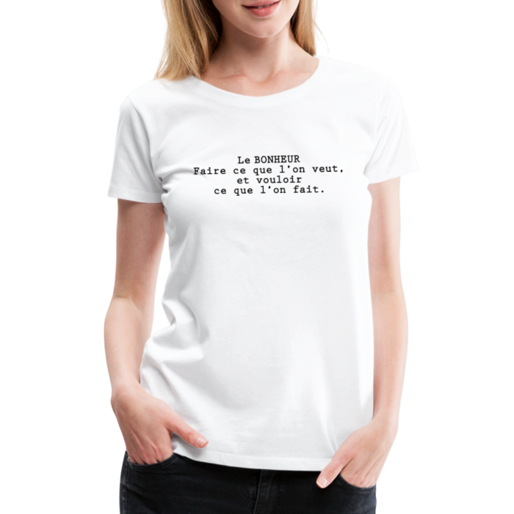 T-shirt Premium Femme Le Bonheur ! - Ochju Ochju blanc / S SPOD T-shirt Premium Femme T-shirt Premium Femme Le Bonheur !