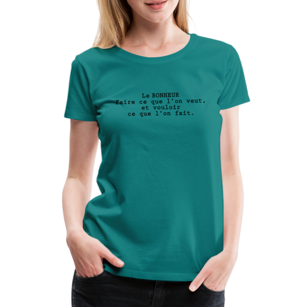 T-shirt Premium Femme Le Bonheur ! - Ochju Ochju bleu diva / S SPOD T-shirt Premium Femme T-shirt Premium Femme Le Bonheur !