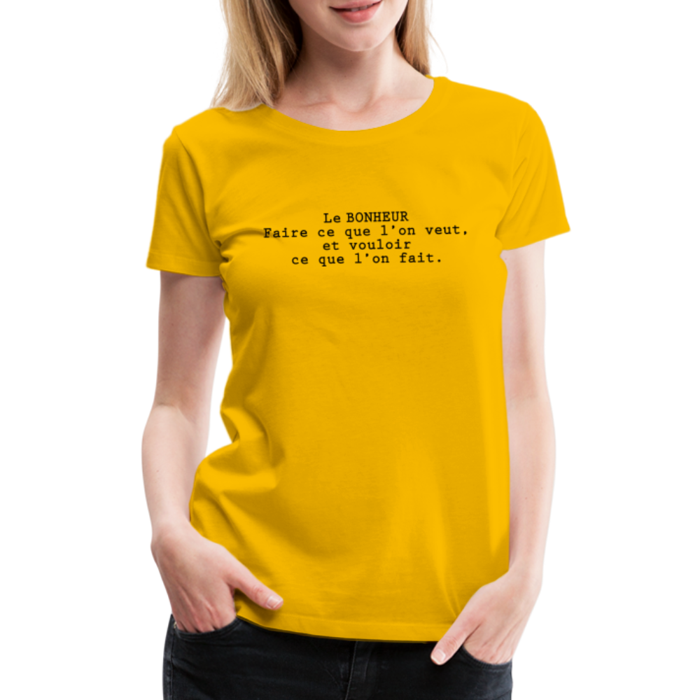 T-shirt Premium Femme Le Bonheur ! - Ochju Ochju jaune soleil / S SPOD T-shirt Premium Femme T-shirt Premium Femme Le Bonheur !