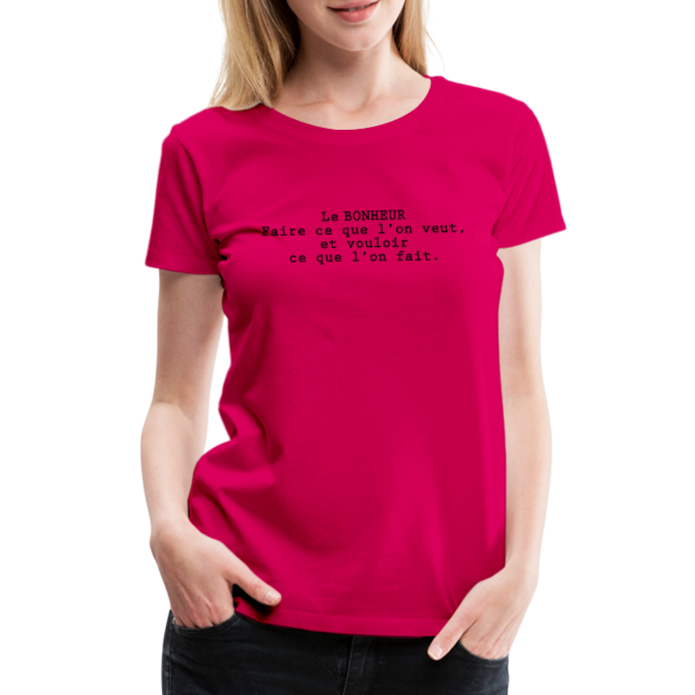 T-shirt Premium Femme Le Bonheur ! - Ochju Ochju rubis / S SPOD T-shirt Premium Femme T-shirt Premium Femme Le Bonheur !