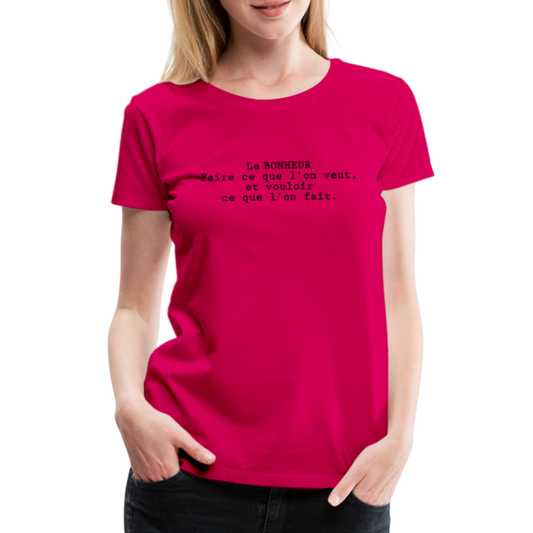T-shirt Premium Femme Le Bonheur ! - Ochju Ochju rubis / S SPOD T-shirt Premium Femme T-shirt Premium Femme Le Bonheur !
