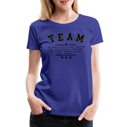 T-shirt Premium Femme Alcoolique Unanimes ! - Ochju Ochju bleu roi / S SPOD T-shirt Premium Femme T-shirt Premium Femme Alcoolique Unanimes !