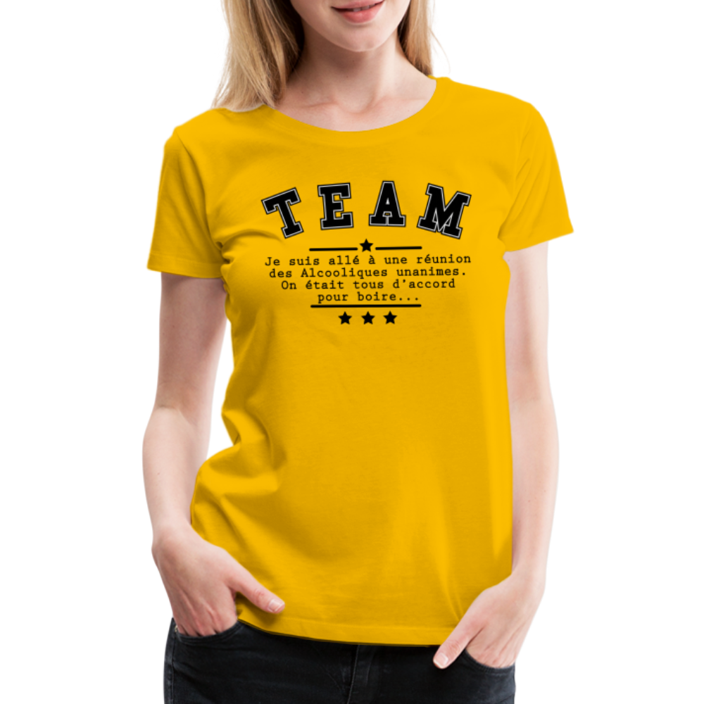 T-shirt Premium Femme Alcoolique Unanimes ! - Ochju Ochju jaune soleil / S SPOD T-shirt Premium Femme T-shirt Premium Femme Alcoolique Unanimes !