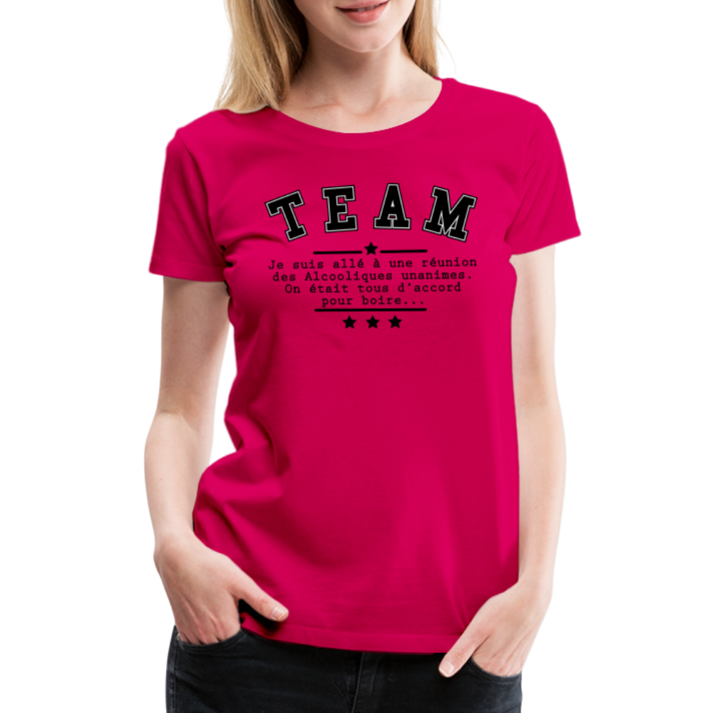 T-shirt Premium Femme Alcoolique Unanimes ! - Ochju Ochju rubis / S SPOD T-shirt Premium Femme T-shirt Premium Femme Alcoolique Unanimes !