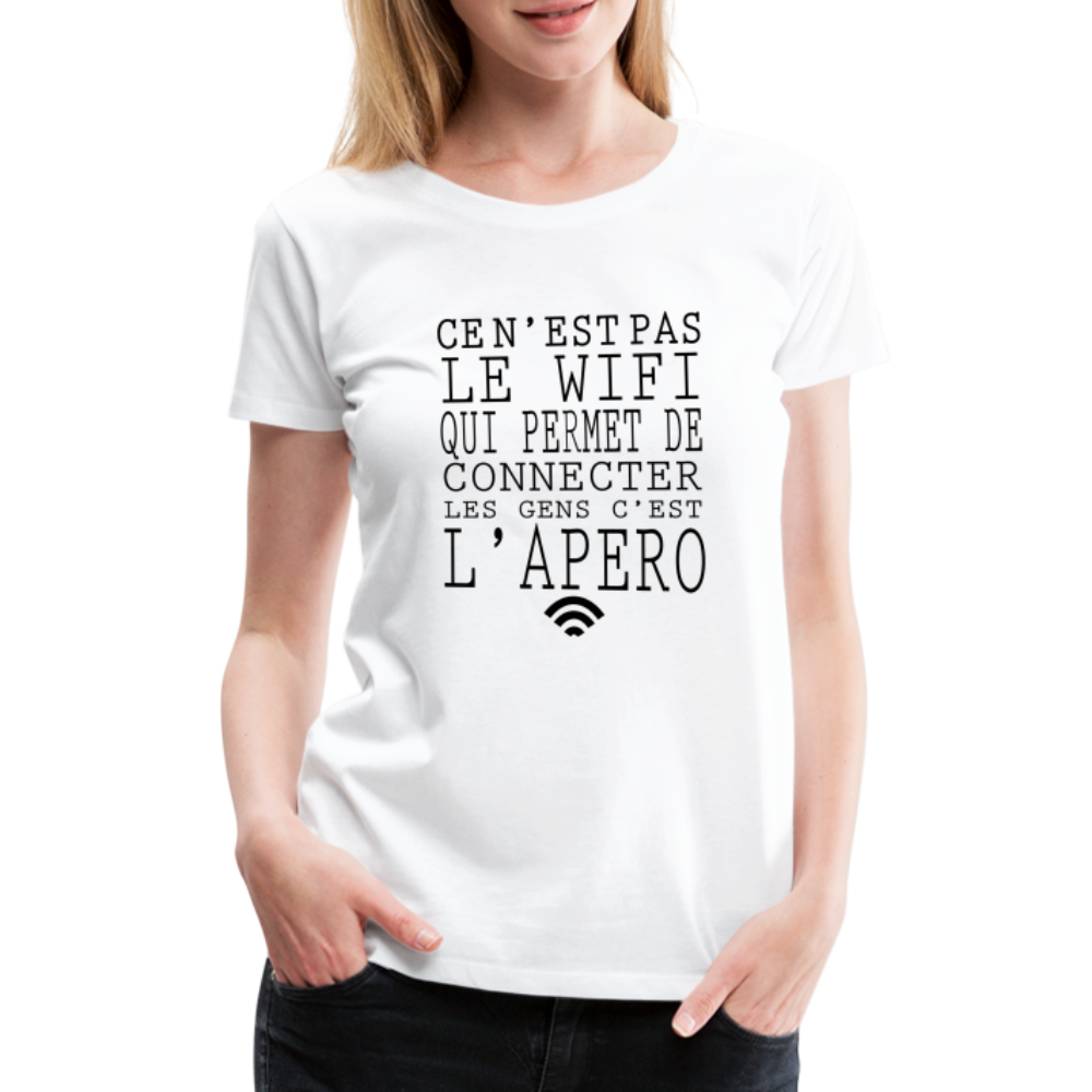 T-shirt Premium Femme Le Wifi & L'Apéro ! - Ochju Ochju blanc / S SPOD T-shirt Premium Femme T-shirt Premium Femme Le Wifi & L'Apéro !