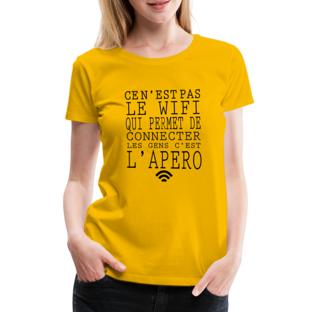 T-shirt Premium Femme Le Wifi & L'Apéro ! - Ochju Ochju jaune soleil / S SPOD T-shirt Premium Femme T-shirt Premium Femme Le Wifi & L'Apéro !