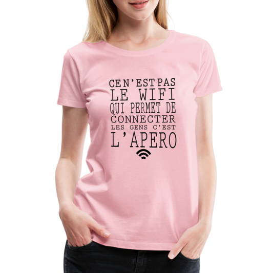 T-shirt Premium Femme Le Wifi & L'Apéro ! - Ochju Ochju rose liberty / S SPOD T-shirt Premium Femme T-shirt Premium Femme Le Wifi & L'Apéro !