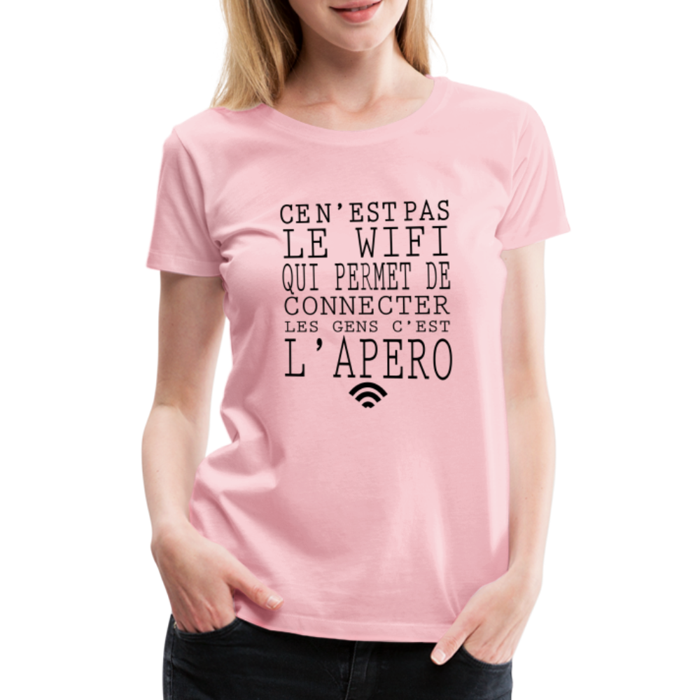 T-shirt Premium Femme Le Wifi & L'Apéro ! - Ochju Ochju rose liberty / S SPOD T-shirt Premium Femme T-shirt Premium Femme Le Wifi & L'Apéro !