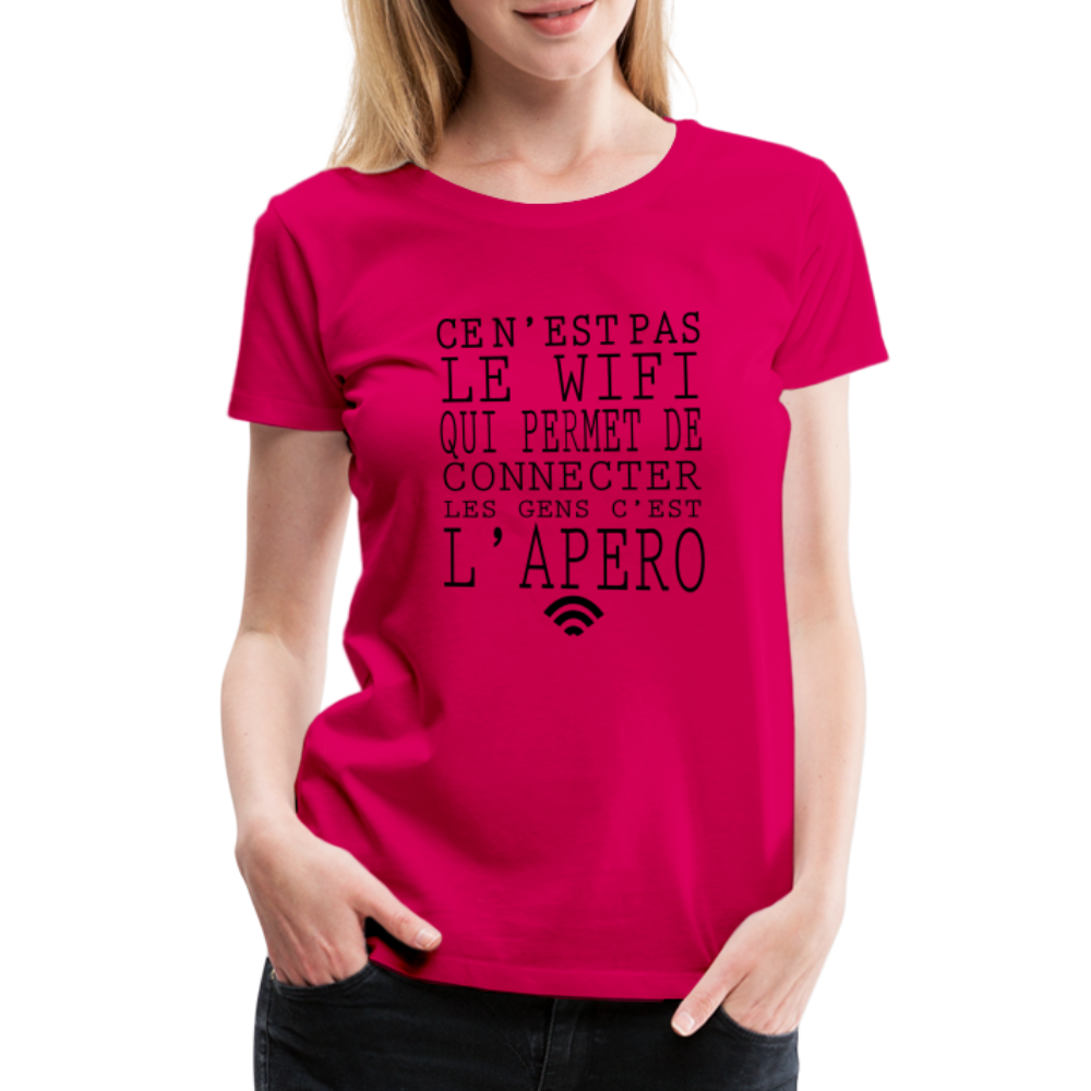 T-shirt Premium Femme Le Wifi & L'Apéro ! - Ochju Ochju rubis / S SPOD T-shirt Premium Femme T-shirt Premium Femme Le Wifi & L'Apéro !