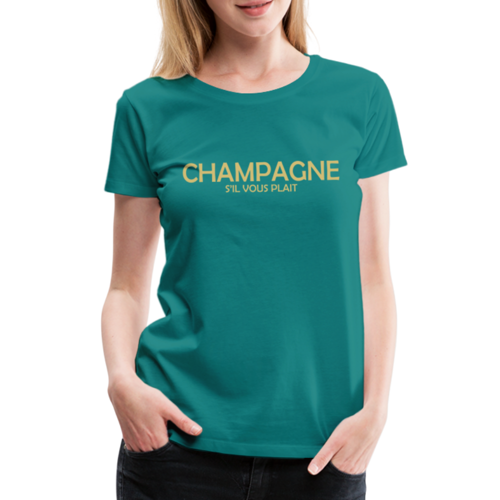 T-shirt Premium Femme Champagne SVP - Ochju Ochju bleu diva / S SPOD T-shirt Premium Femme T-shirt Premium Femme Champagne SVP