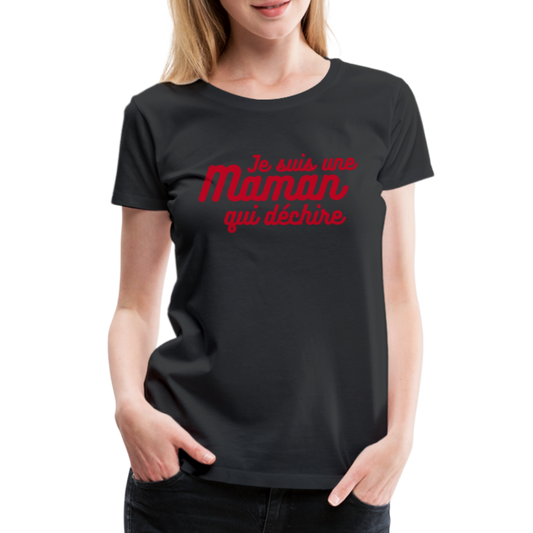 T-shirt Premium Femme Aspect velours Maman qui déchire ! - Ochju Ochju noir / S SPOD T-shirt Premium Femme T-shirt Premium Femme Aspect velours Maman qui déchire !