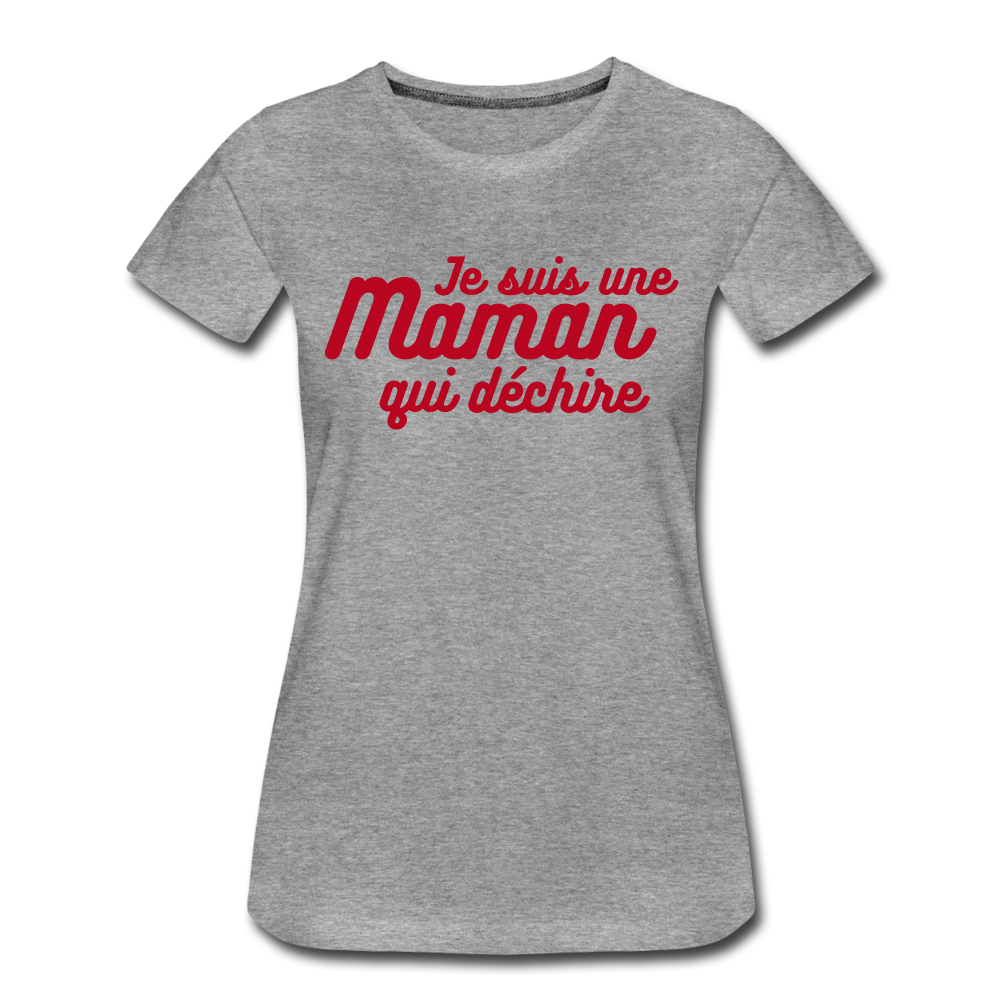 T-shirt Premium Femme Aspect velours Maman qui déchire ! - Ochju Ochju gris chiné / S SPOD T-shirt Premium Femme T-shirt Premium Femme Aspect velours Maman qui déchire !
