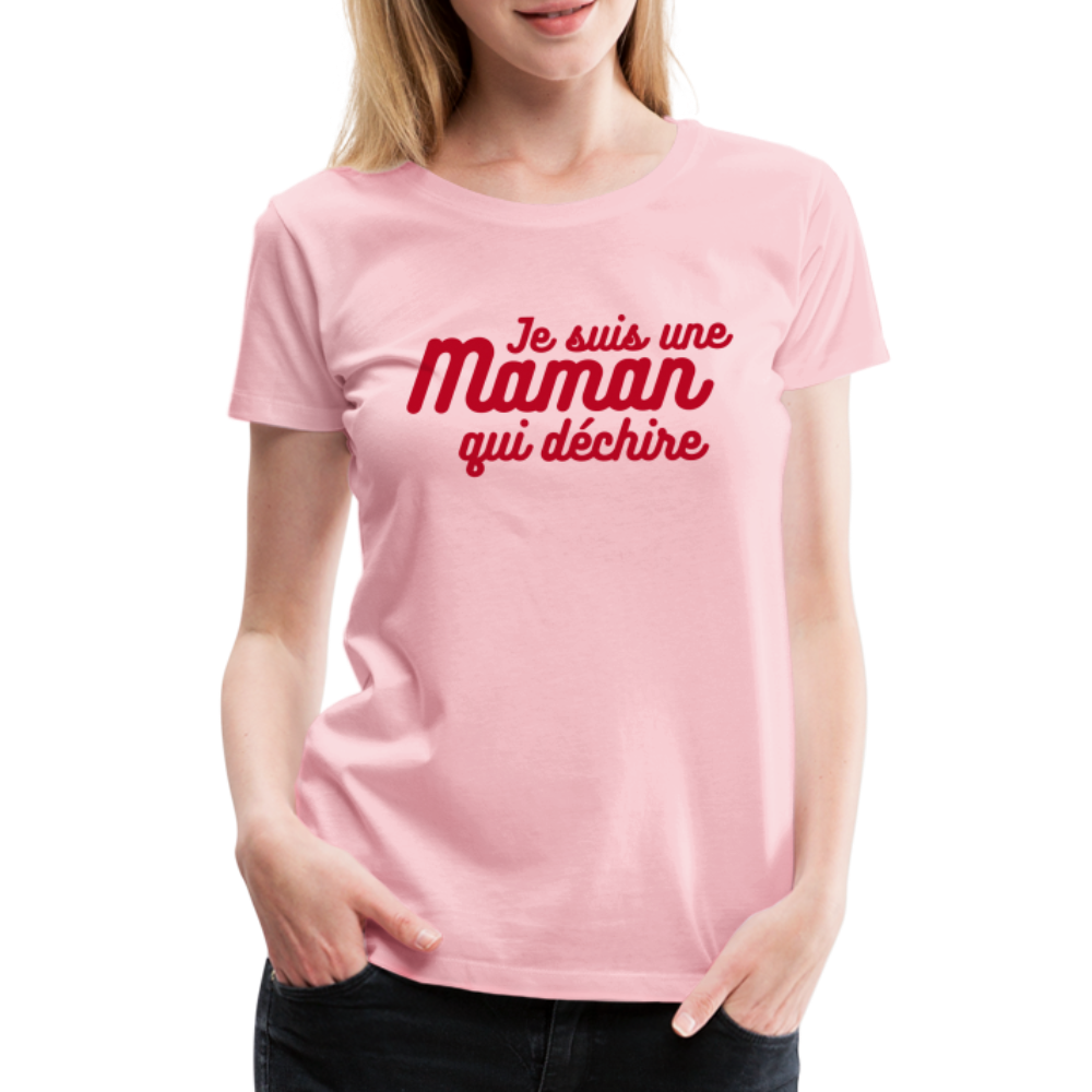 T-shirt Premium Femme Aspect velours Maman qui déchire ! - Ochju Ochju rose liberty / S SPOD T-shirt Premium Femme T-shirt Premium Femme Aspect velours Maman qui déchire !