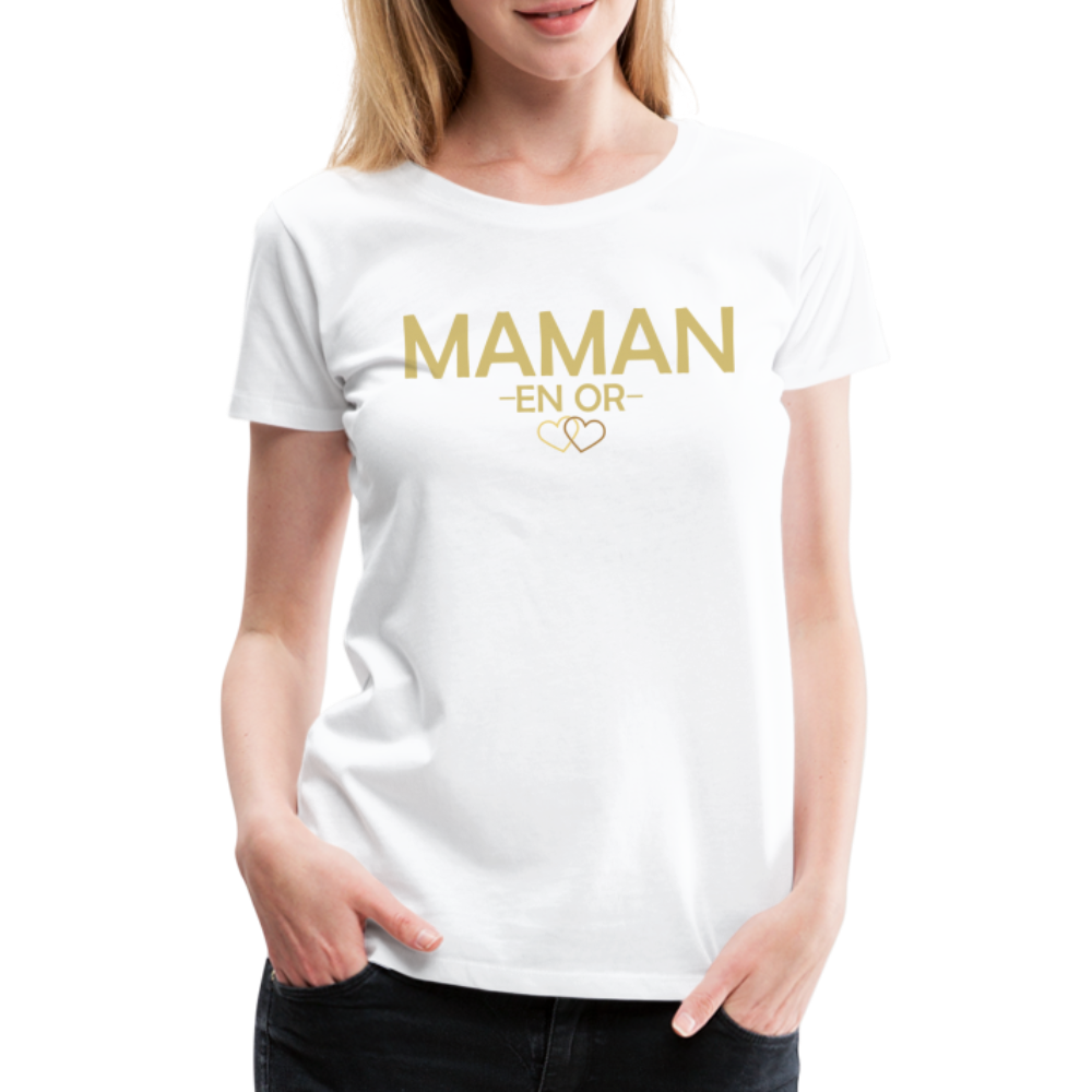 T-shirt Premium Femme Maman en Or - Ochju Ochju blanc / S SPOD T-shirt Premium Femme T-shirt Premium Femme Maman en Or