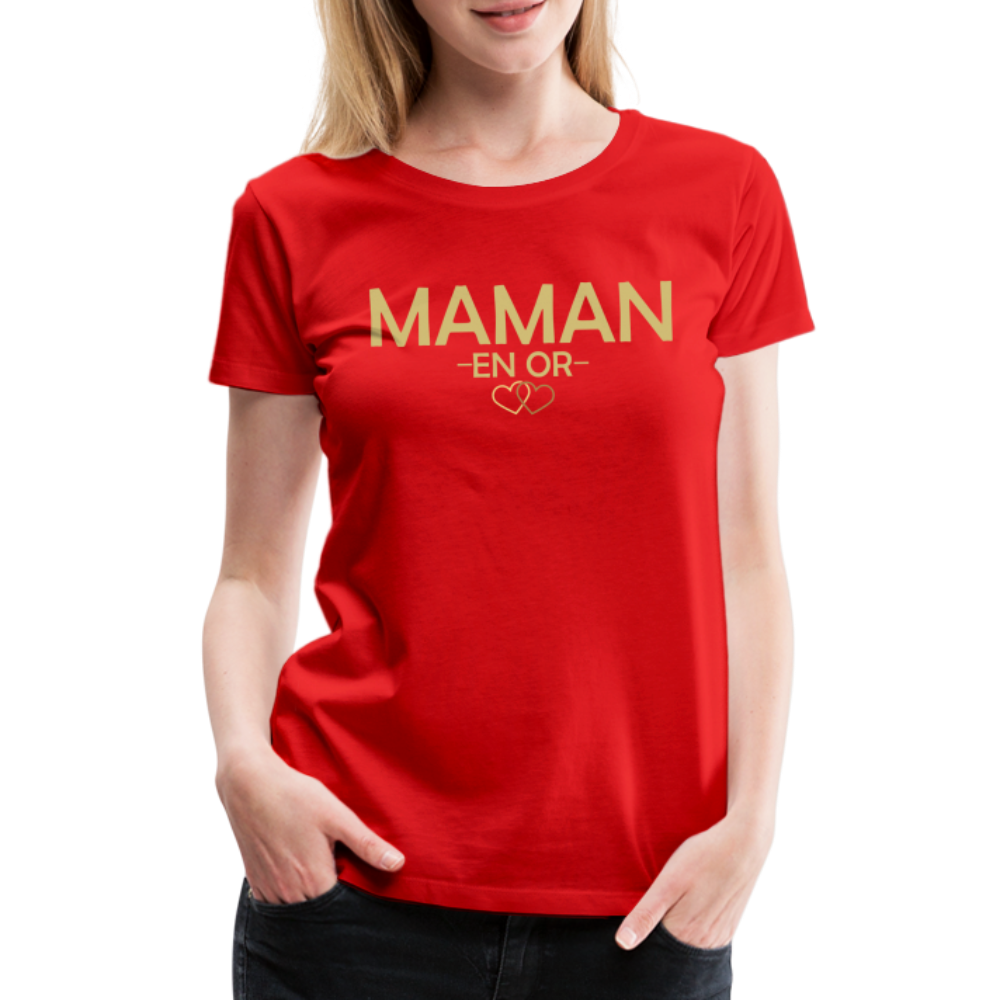 T-shirt Premium Femme Maman en Or - Ochju Ochju rouge / S SPOD T-shirt Premium Femme T-shirt Premium Femme Maman en Or