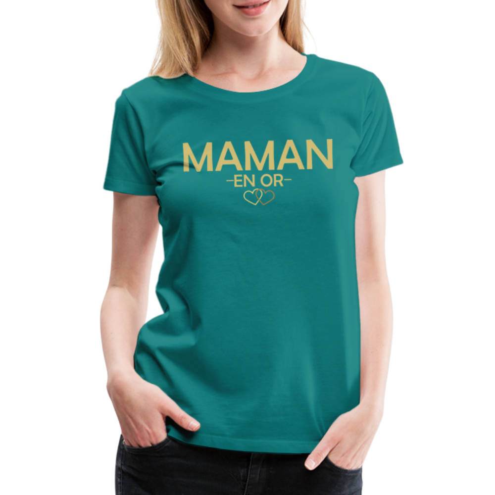 T-shirt Premium Femme Maman en Or - Ochju Ochju bleu diva / S SPOD T-shirt Premium Femme T-shirt Premium Femme Maman en Or