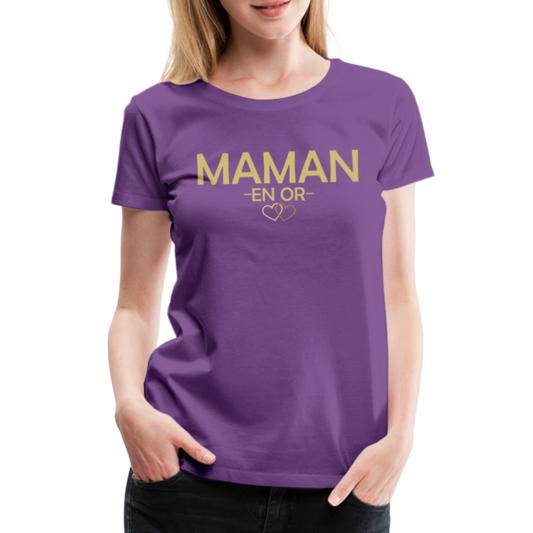 T-shirt Premium Femme Maman en Or - Ochju Ochju violet / S SPOD T-shirt Premium Femme T-shirt Premium Femme Maman en Or