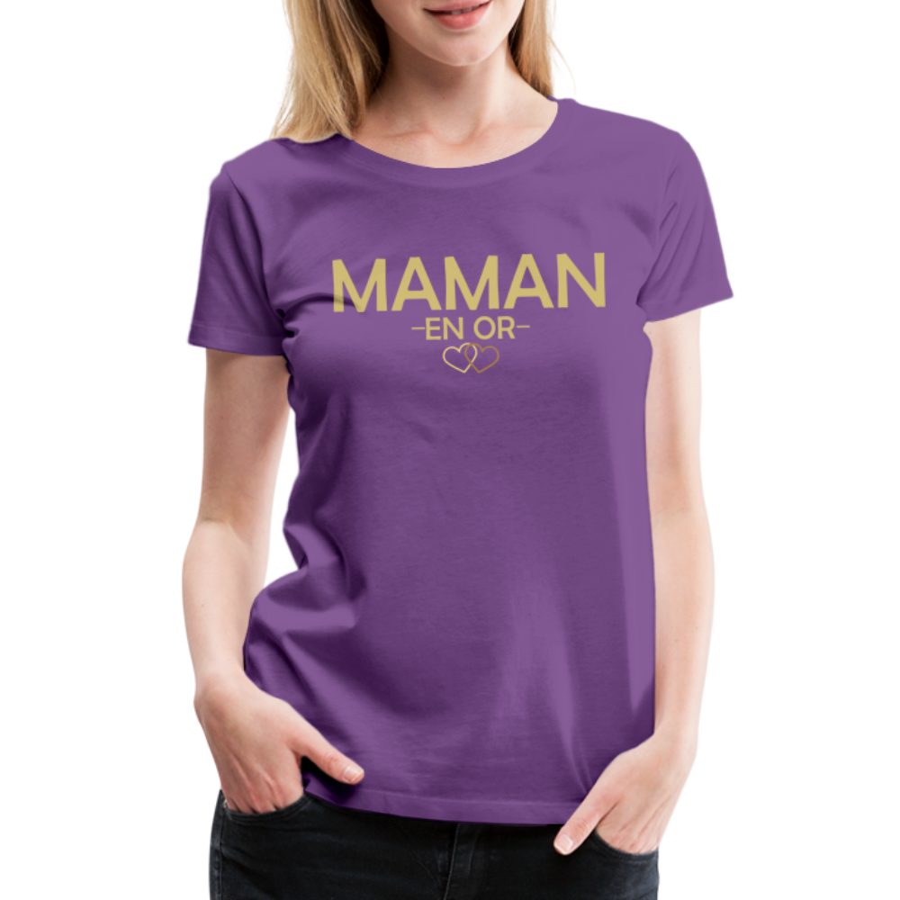 T-shirt Premium Femme Maman en Or - Ochju Ochju violet / S SPOD T-shirt Premium Femme T-shirt Premium Femme Maman en Or