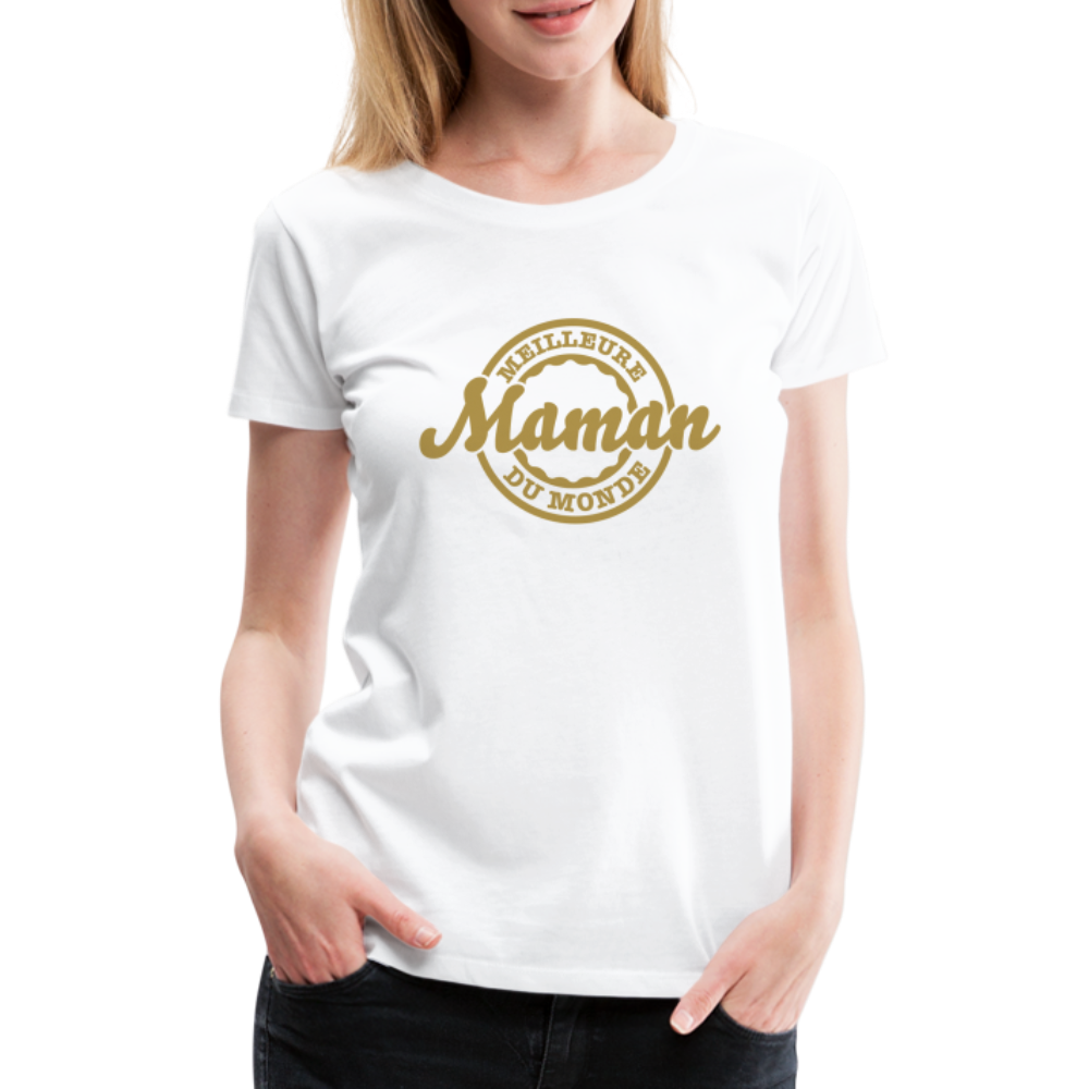 T-shirt Premium Femme, Impression Flex Meilleure Maman - Ochju Ochju blanc / S SPOD T-shirt Premium Femme T-shirt Premium Femme, Impression Flex Meilleure Maman