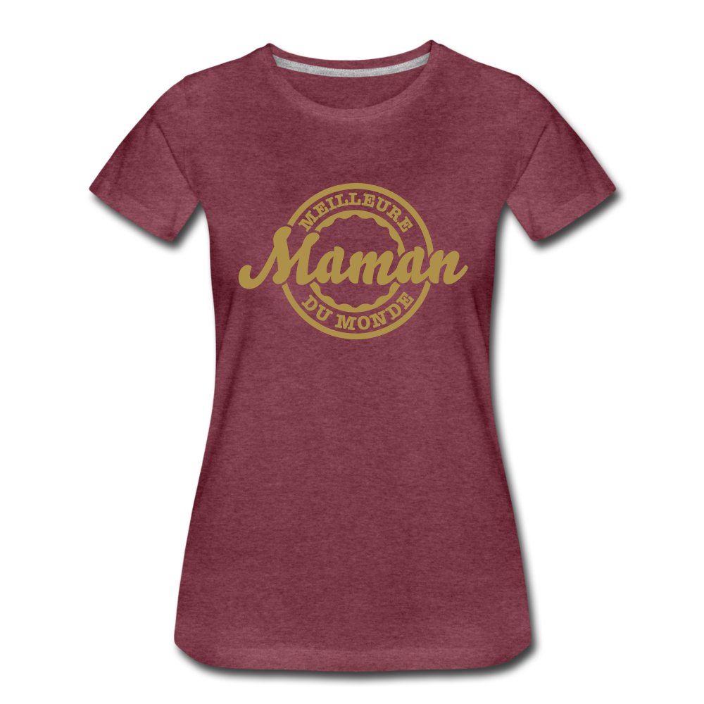 T-shirt Premium Femme, Impression Flex Meilleure Maman - Ochju Ochju rouge bordeaux chiné / S SPOD T-shirt Premium Femme T-shirt Premium Femme, Impression Flex Meilleure Maman