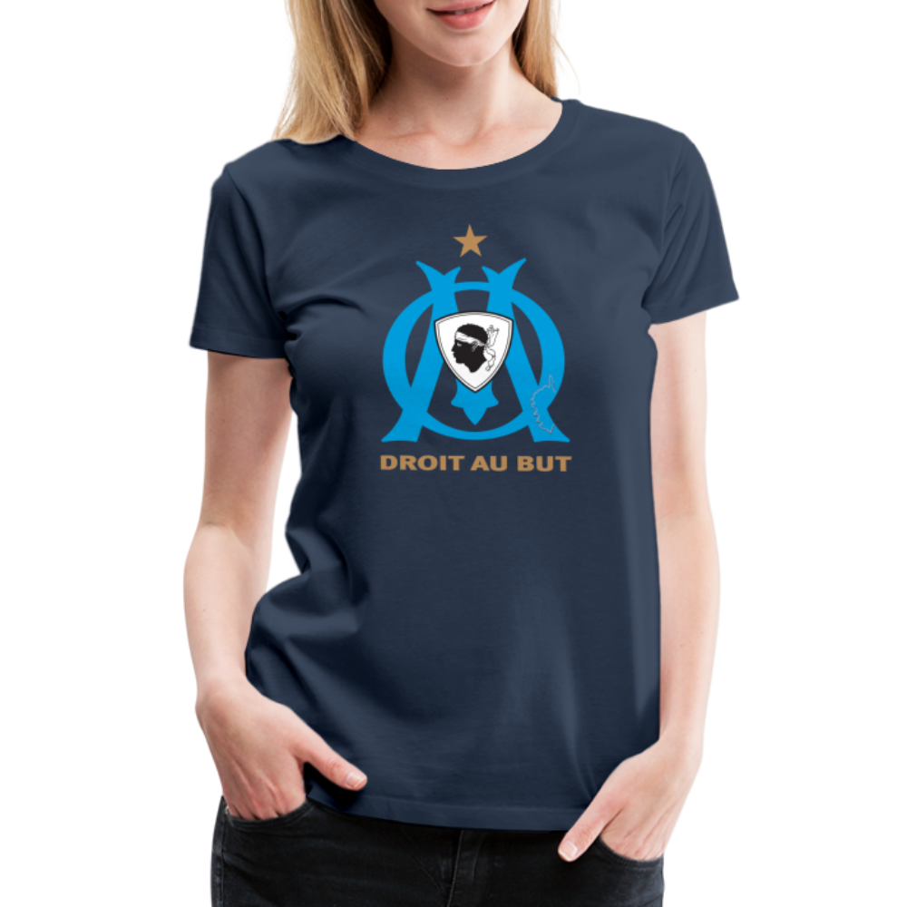 T-shirt Premium Femme Droit au But - Ochju Ochju bleu marine / S SPOD T-shirt Premium Femme T-shirt Premium Femme Droit au But