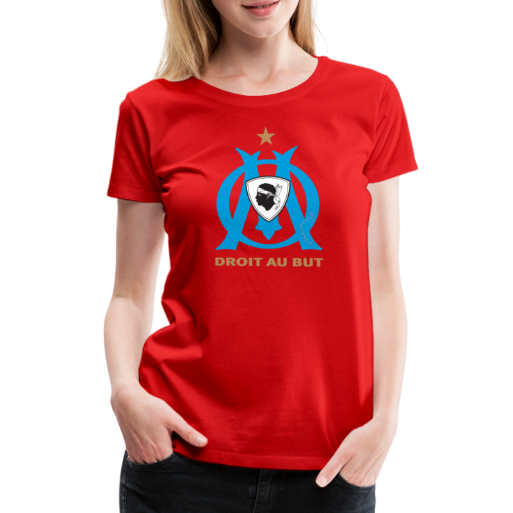T-shirt Premium Femme Droit au But - Ochju Ochju rouge / S SPOD T-shirt Premium Femme T-shirt Premium Femme Droit au But