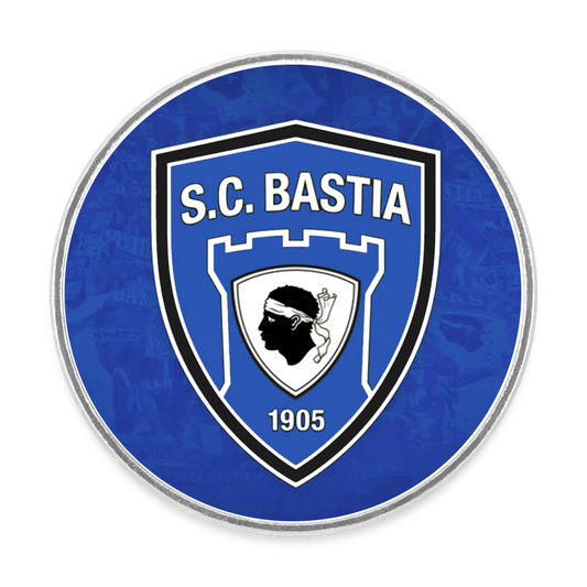 Magnet rond SC Bastia - blanc