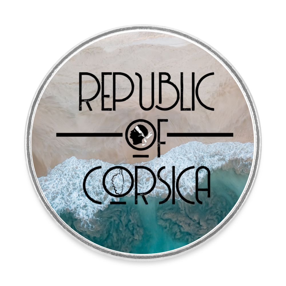 Magnet rond Republic of Corsica - blanc