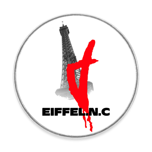 Magnet rond Eiffel.N.C - blanc