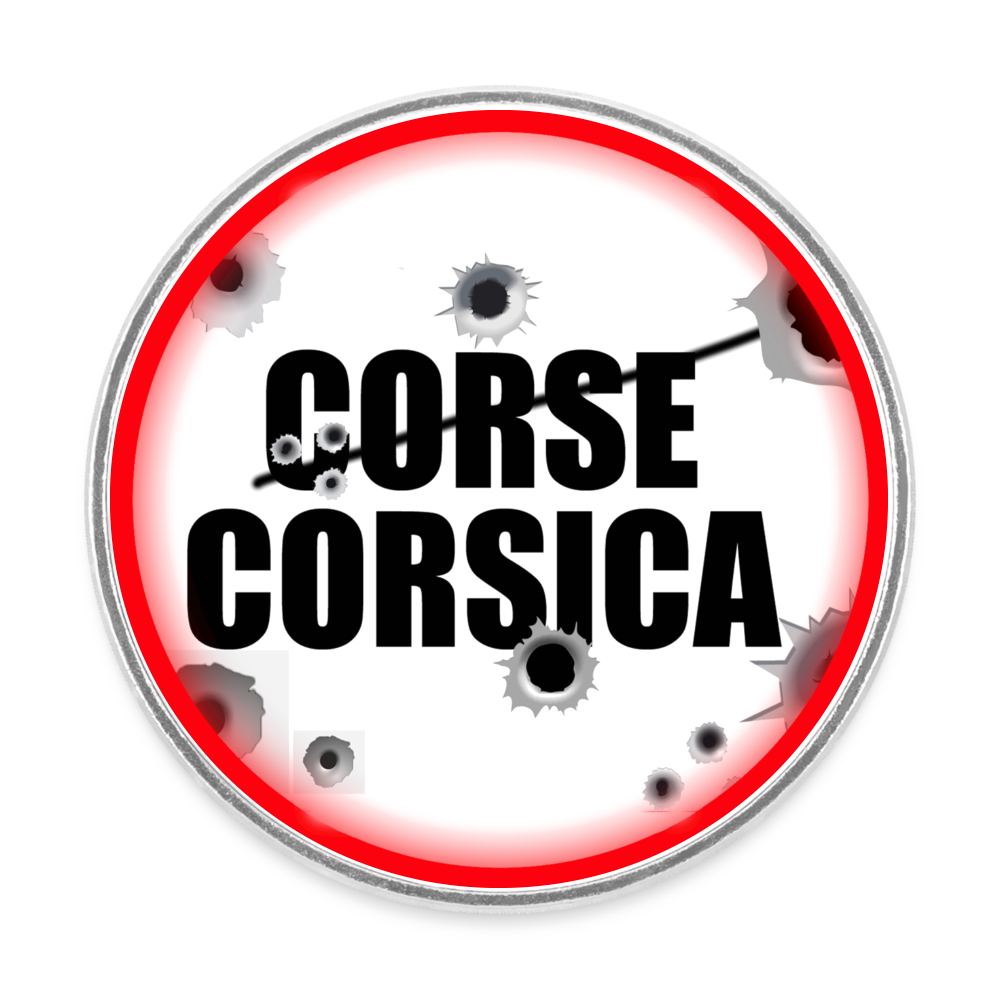 Magnet rond Corse/Corsica - blanc