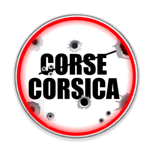 Magnet rond Corse/Corsica - blanc