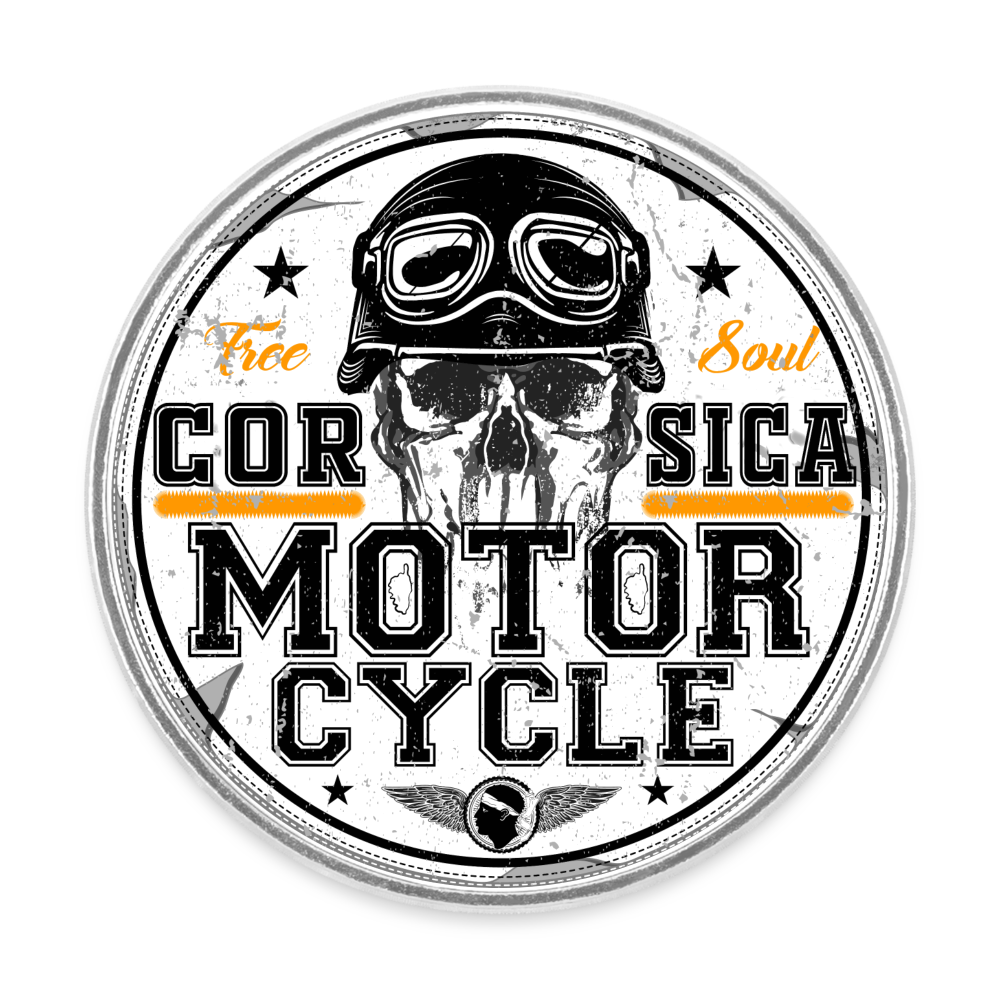 Magnet rond Corsica Motorcycle - blanc