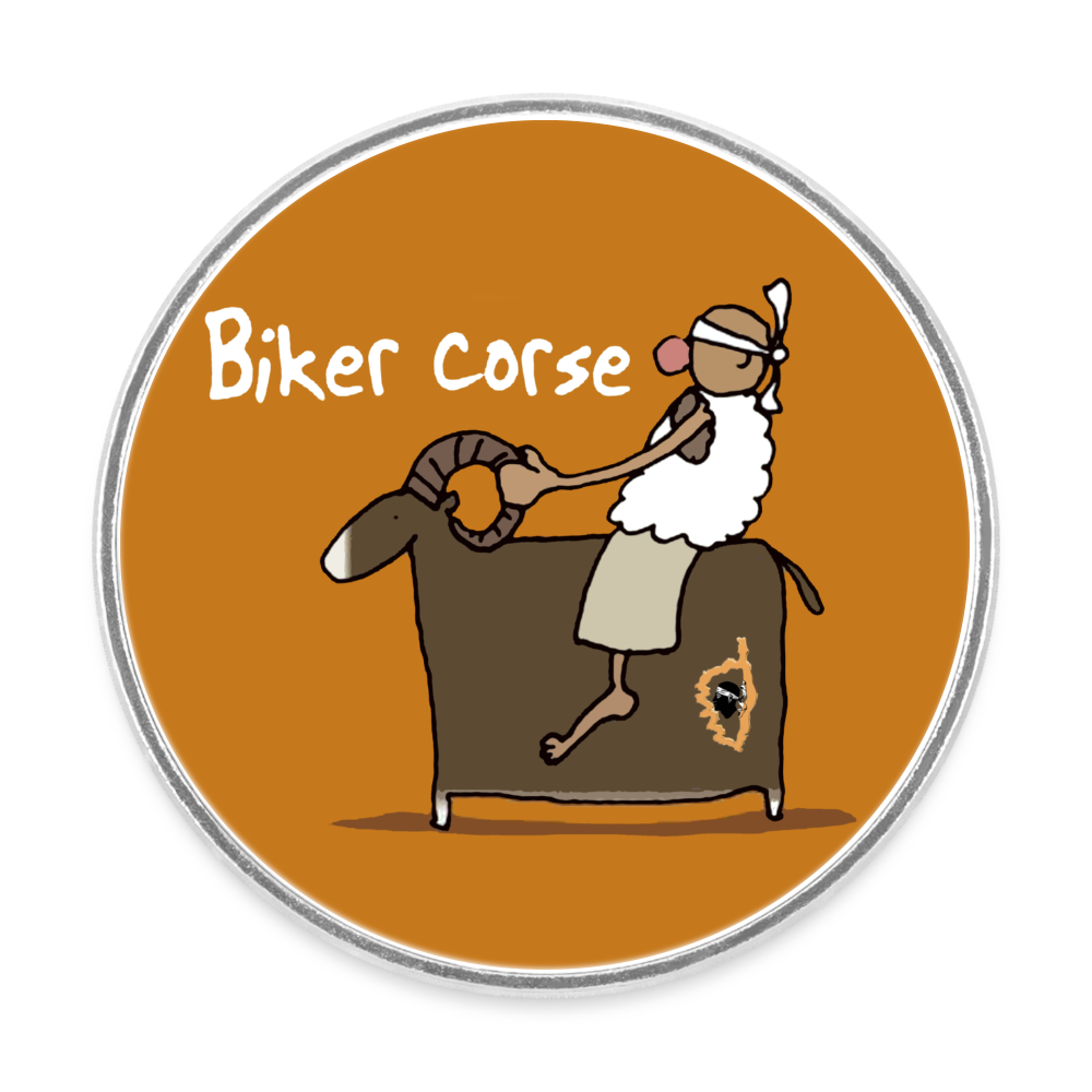 Magnet rond Biker Corse - blanc