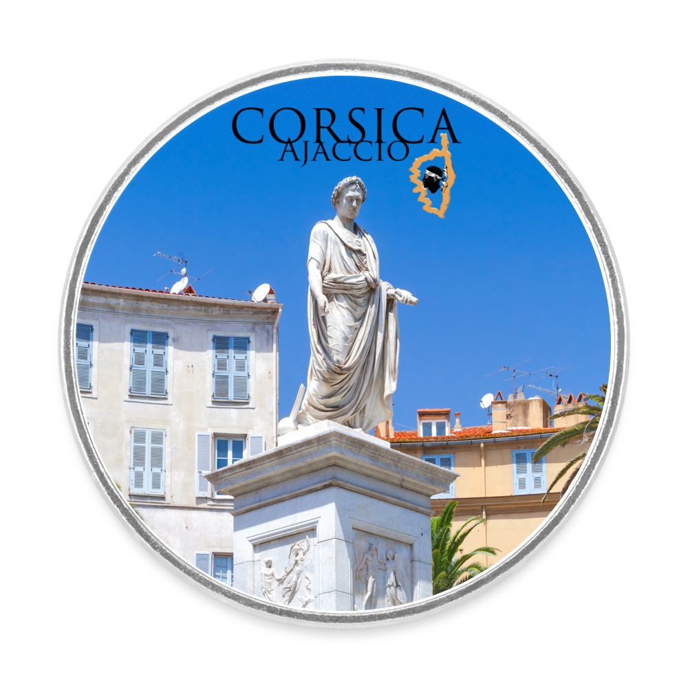 Magnet rond Corsica Ajaccio - blanc