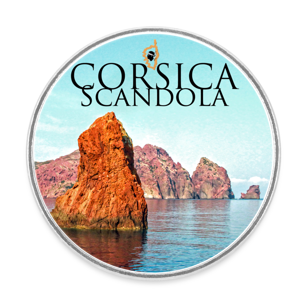 Magnet rond Corsica Scandola - blanc