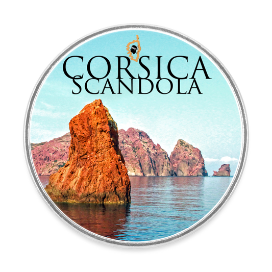 Magnet rond Corsica Scandola - blanc