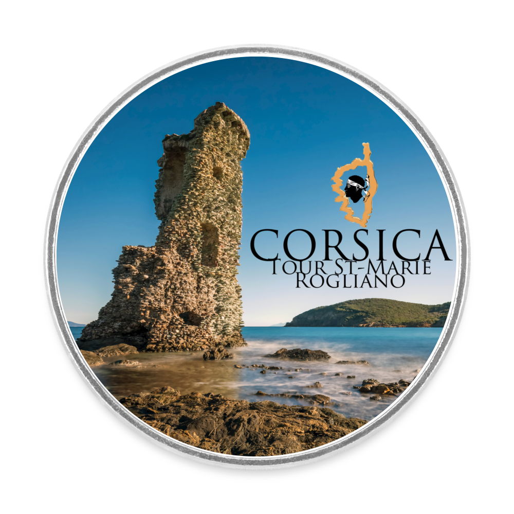 Magnet rond Corsica Rogliano - blanc