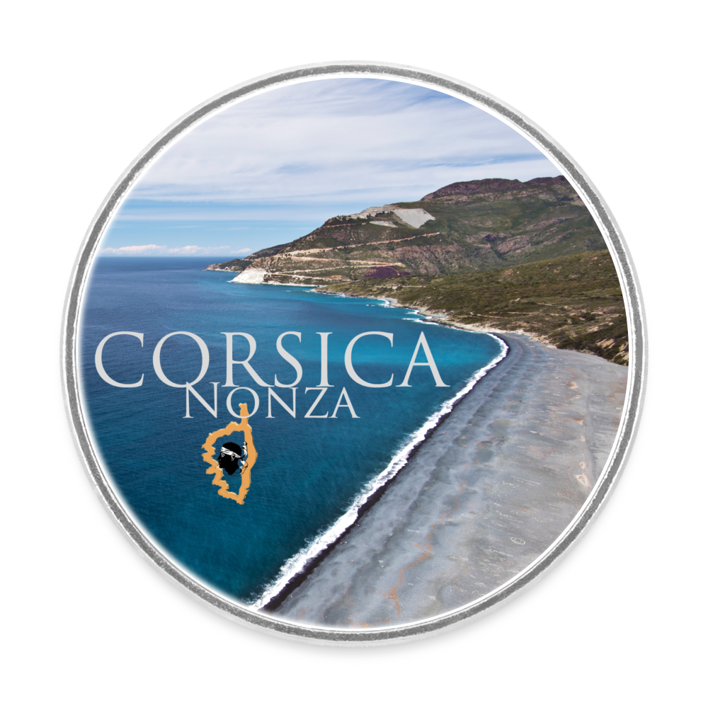 Magnet rond Corsica Nonza - blanc