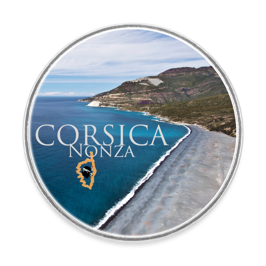 Magnet rond Corsica Nonza - blanc