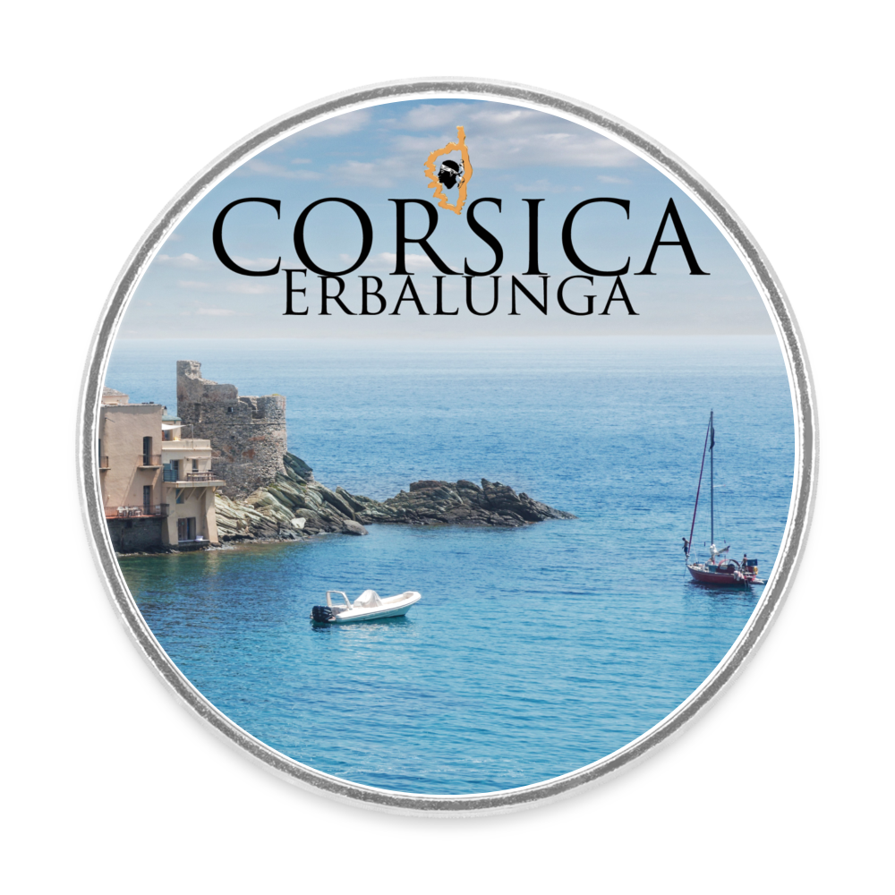 Magnet rond Corsica Erbalunga - blanc