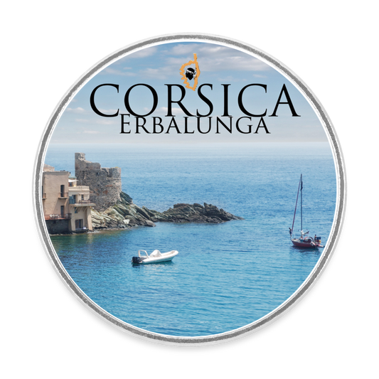 Magnet rond Corsica Erbalunga - blanc