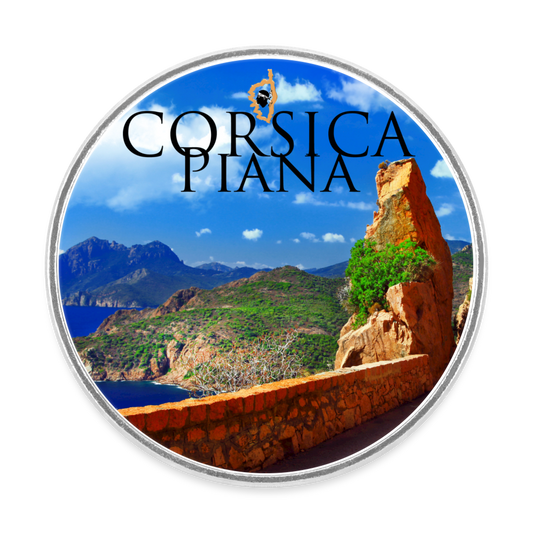 Magnet rond Corsica Piana - blanc