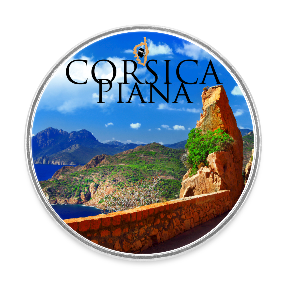 Magnet rond Corsica Piana - blanc