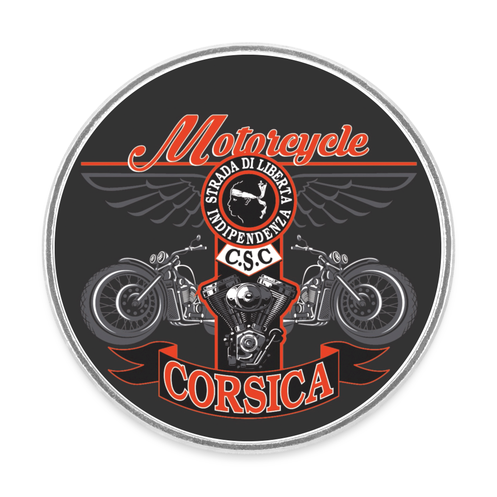 Magnet rond Motorcycle Corsica - blanc