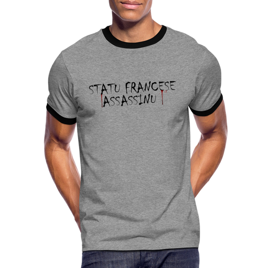 T-shirt Sport Statu Francèse Assassinu - gris chiné/noir