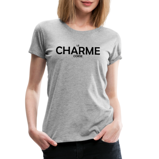 T-shirt Premium Femme Le Charme Corse - gris chiné