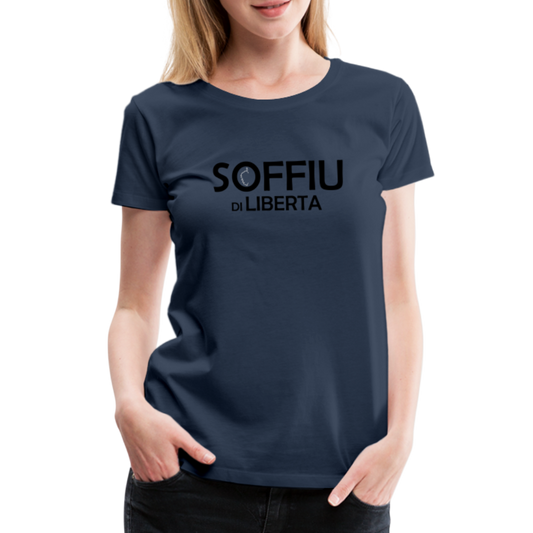 T-shirt Premium Femme Soffiu di Libertà - bleu marine