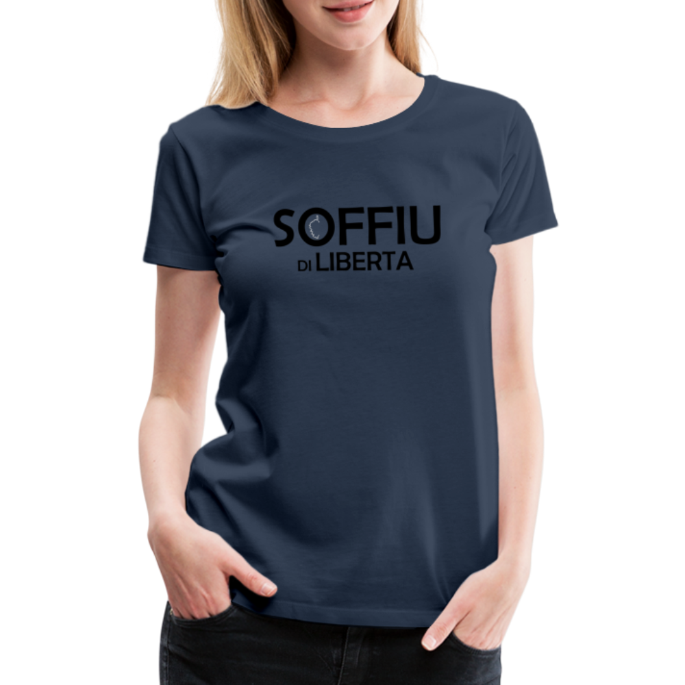 T-shirt Premium Femme Soffiu di Libertà - bleu marine