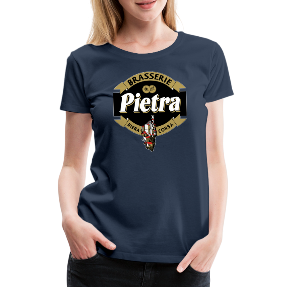 T-shirt Premium Femme Bière Pietra - bleu marine